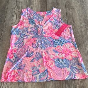 Lilly Pulitzer Colorful Floral Sleeveless Top